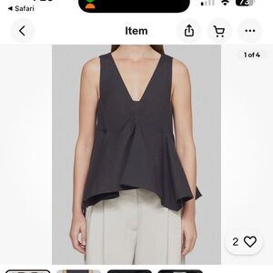 NWB 3.1 Philip Lim SL Structured Cotton v-neck a-line top